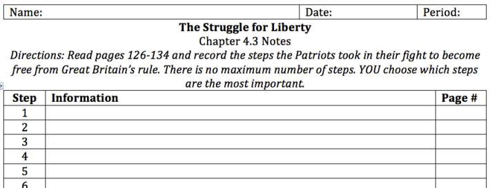 4.3 Step Notes